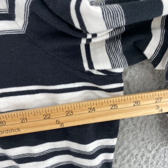 T By Talbots Top Womens 3X Plus Black Striped Cutout Back 3/4 Sleeves Stretch - Picture 8 of 10